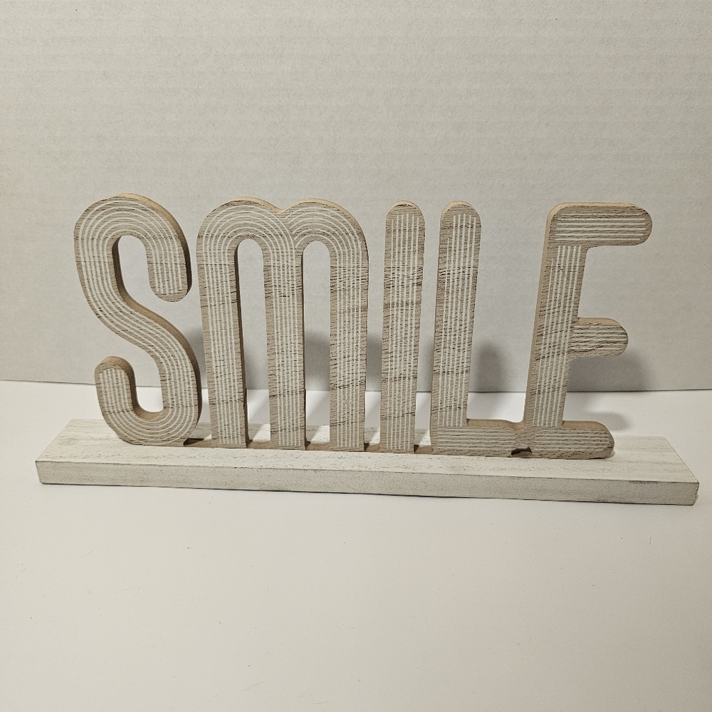 Vintage Looking Wood Smile Home Decor Sign